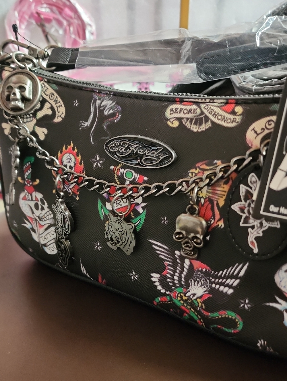 Sellers Bundle Of 7 Bags All NWT, 4 Juicy Couture, 2 Ed Hardy & Leopard Relic - Picture 13 of 16